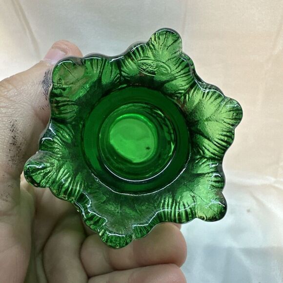 Fenton Emerald Green Glass Tulip Shape Votive double Candle Stick Holder - Picture 4 of 7